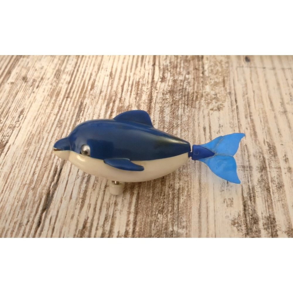 Vintage Tomy Wind Up Dolphin Bath Toy Mini Bathtubbies 1970s 1980s Working